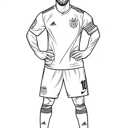 Messi para imprimir e colorir