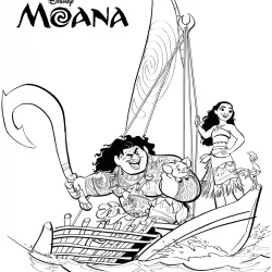 Moana para imprimir e colorir
