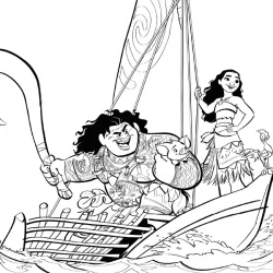 Moana para imprimir e colorir