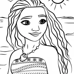 Moana para imprimir e colorir