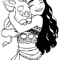 Moana para imprimir e colorir