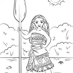 Moana para imprimir e colorir