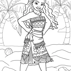 Moana para imprimir e colorir