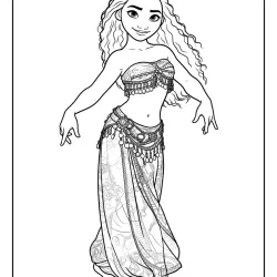 Moana para imprimir e colorir