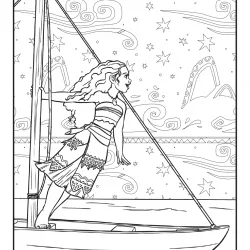 Moana para imprimir e colorir