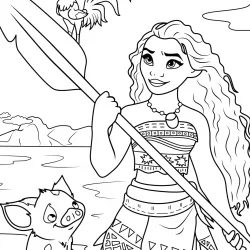 Moana para imprimir e colorir