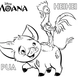 Moana para imprimir e colorir
