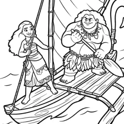 Moana para imprimir e colorir