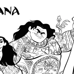 Moana para imprimir e colorir