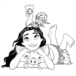 Moana para imprimir e colorir