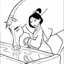 Mulan para imprimir e colorir
