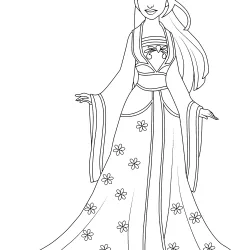 Mulan para imprimir e colorir
