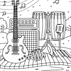Música para imprimir e colorir