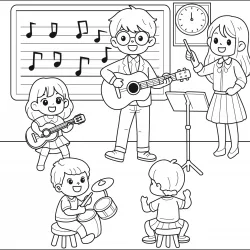 Música para imprimir e colorir