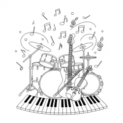 Música para imprimir e colorir