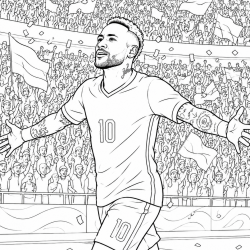 Neymar para imprimir e colorir