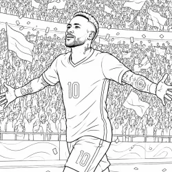 Neymar para imprimir e colorir