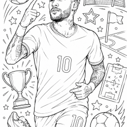 Neymar para imprimir e colorir