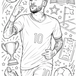 Neymar para imprimir e colorir
