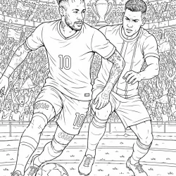 Neymar para imprimir e colorir