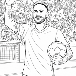 Neymar para imprimir e colorir