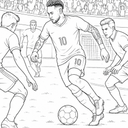 Neymar para imprimir e colorir