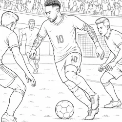 Neymar para imprimir e colorir