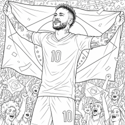 Neymar para imprimir e colorir