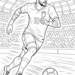 Neymar para imprimir e colorir