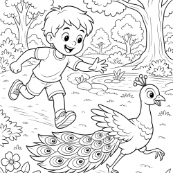 Pavão para imprimir e colorir