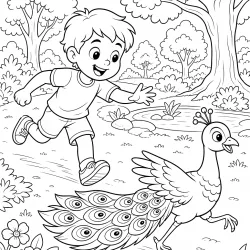 Pavão para imprimir e colorir