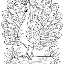 Pavão para imprimir e colorir