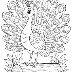 Pavão para imprimir e colorir