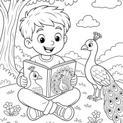 Pavão para imprimir e colorir
