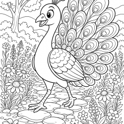 Pavão para imprimir e colorir