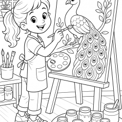 Pavão para imprimir e colorir