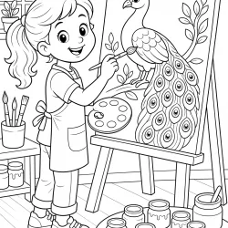 Pavão para imprimir e colorir