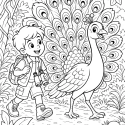 Pavão para imprimir e colorir