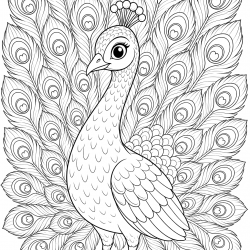 Pavão para imprimir e colorir