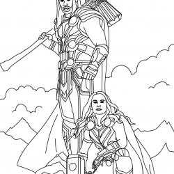 Thor para imprimir e colorir