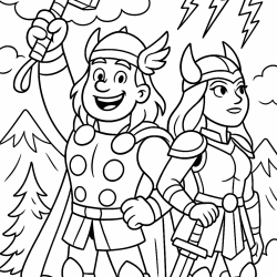 Thor para imprimir e colorir