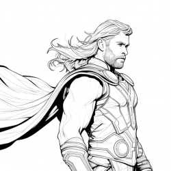Thor para imprimir e colorir