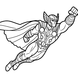 Thor para imprimir e colorir