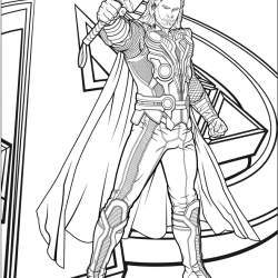 Thor para imprimir e colorir