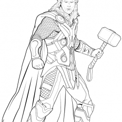Thor para imprimir e colorir