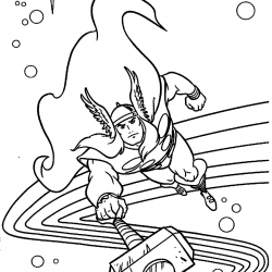 Thor para imprimir e colorir