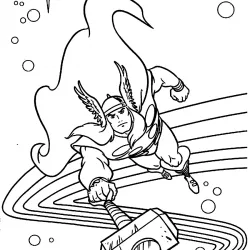 Thor para imprimir e colorir