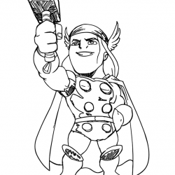 Thor para imprimir e colorir
