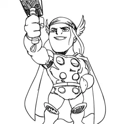 Thor para imprimir e colorir