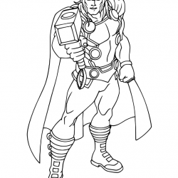 Thor para imprimir e colorir